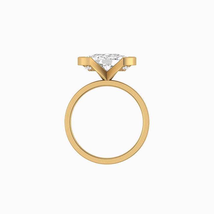 Elongated cushion Lab diamond and hidden hidden halo