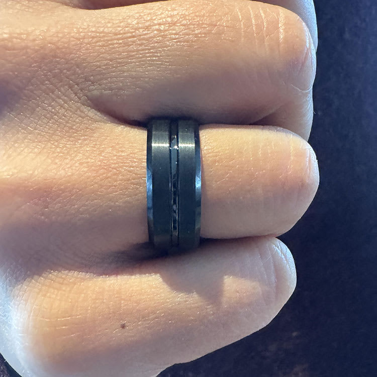 center grooved tungsten ring