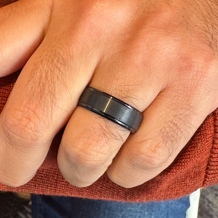 Black Ring In Tungsten