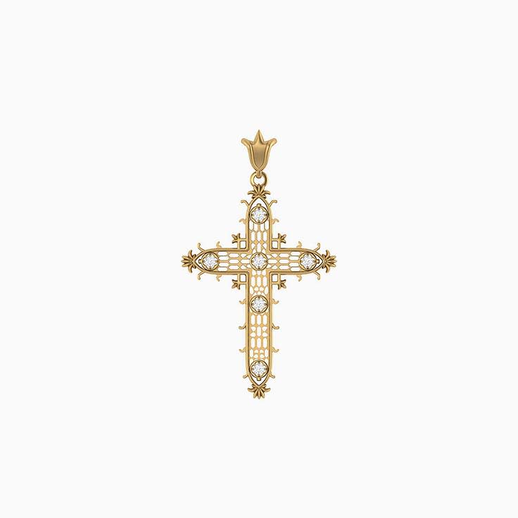 Timeless filigree diamond cross