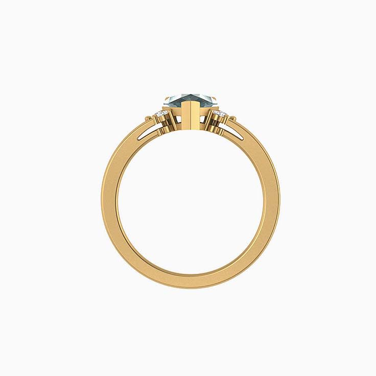 Australian Green Sapphire  and diamond sides