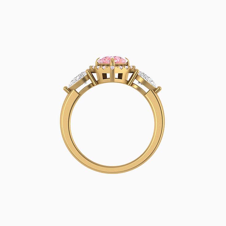 Trilogy halo Heart cut diamond ring