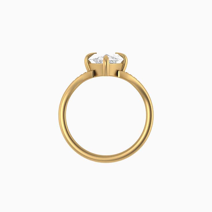 Double band V with Lab Marquise cut Engagement ring