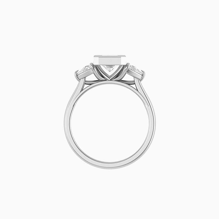 Half bezel Radiant cut Trilogy Lab diamonds