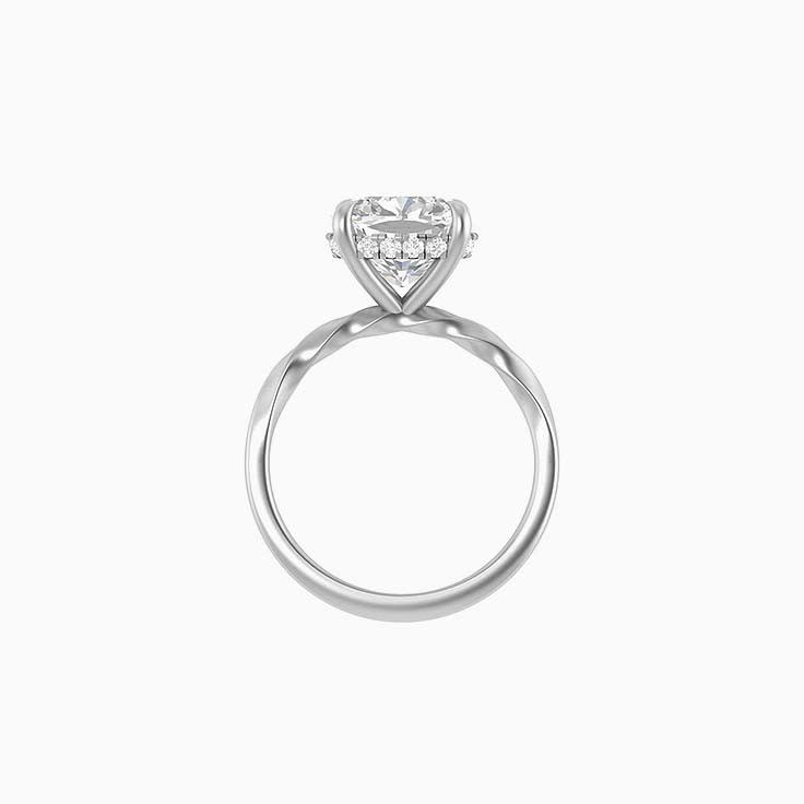 4ct cushion cut lab diamond and hidden halo