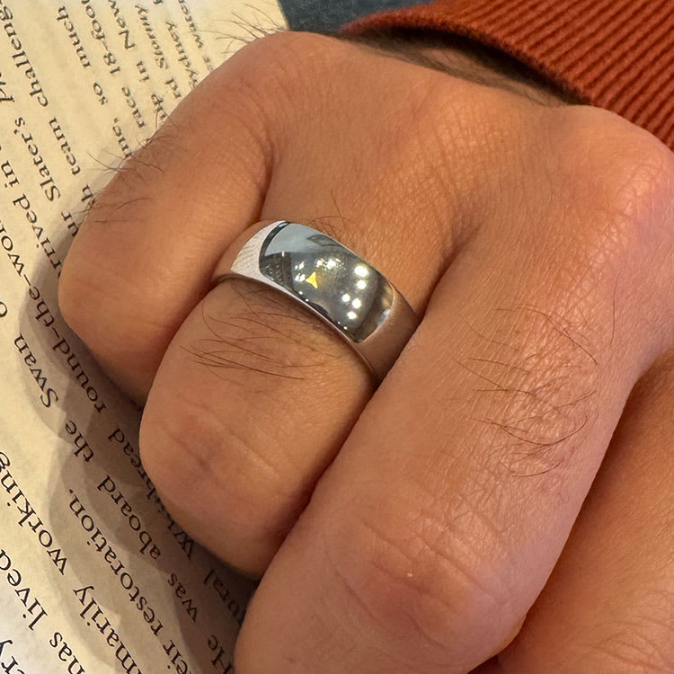 Platinum plated white tungsten ring
