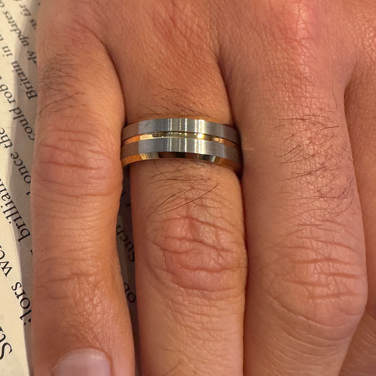 Gold plated tungsten ring