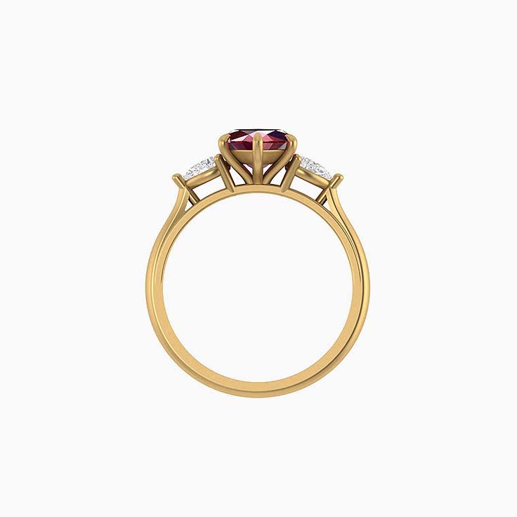 Lab marquise cut Ruby ring