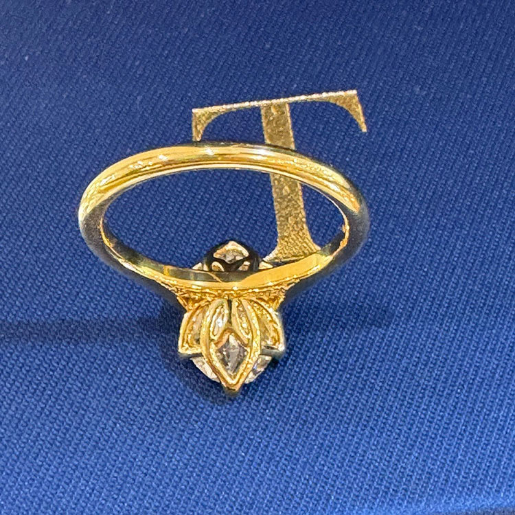 3 lab carat oval with tulip setting