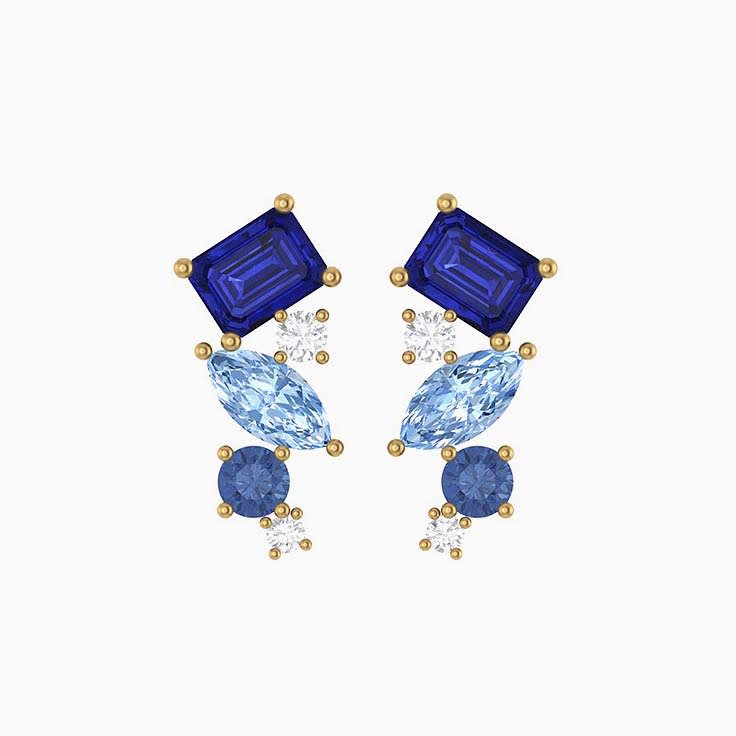 Sky blue earrings Natural gemstones