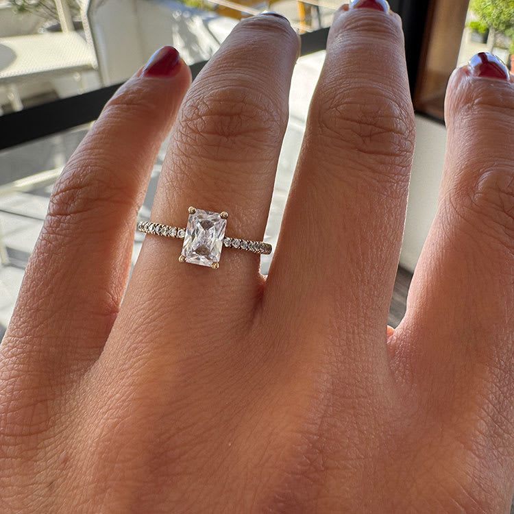Classic Four Claw Radiant Cut Engagement Ring