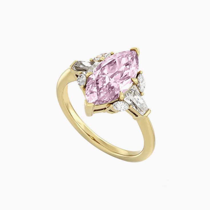 Pink Marquise Cut Sapphire Engagement ring