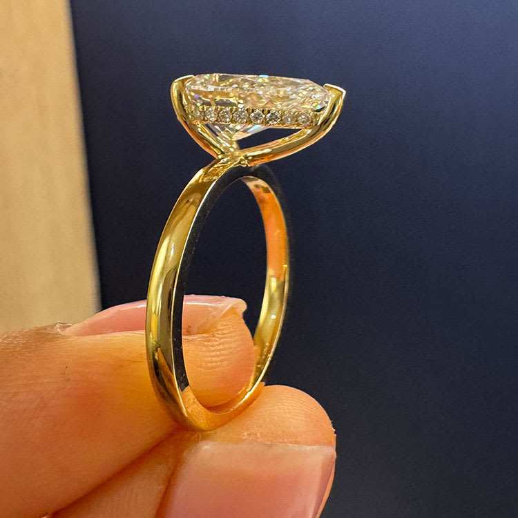 Classic 3ct pear cut lab engagement ring