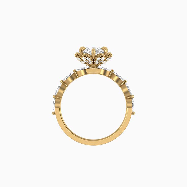 Royal design Lab Moval cut 3 and half ct with marquise cut shoulders