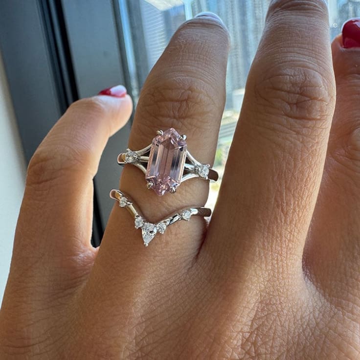 Light pink tourmaline ring