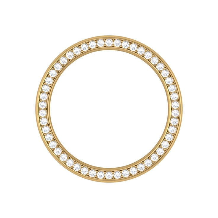 double sided diamond set rounded profile ring