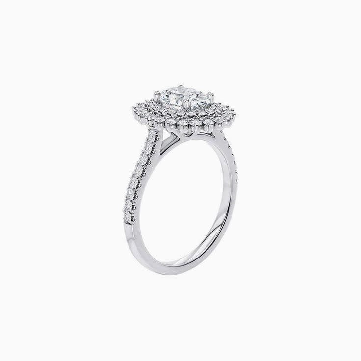 Double Halo Oval Diamond Engagement Ring