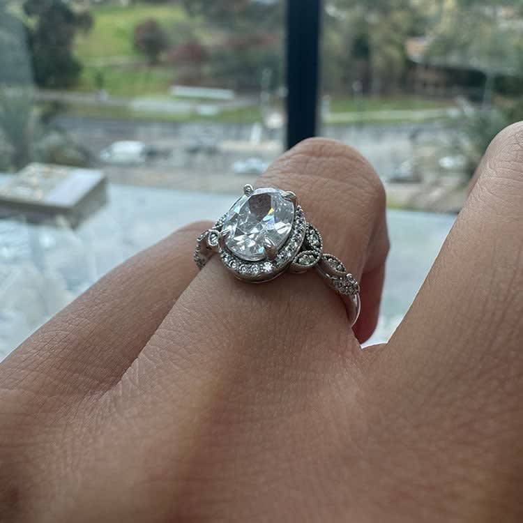 Vintage oval engagement ring