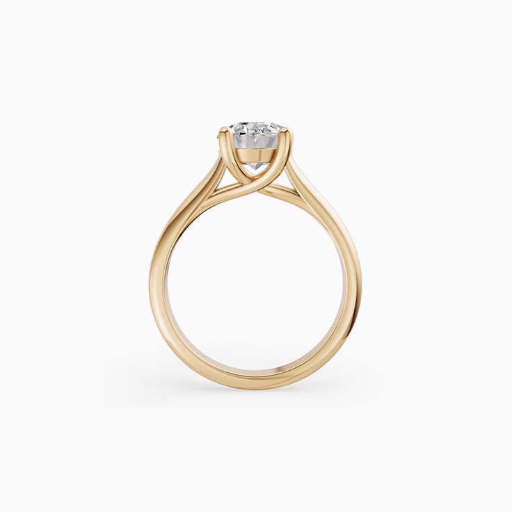 Oval diamond on a classic plain band