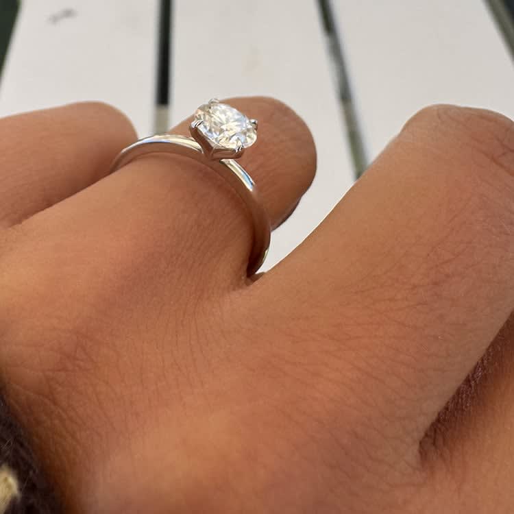 1ct Moissanite solitaire ring