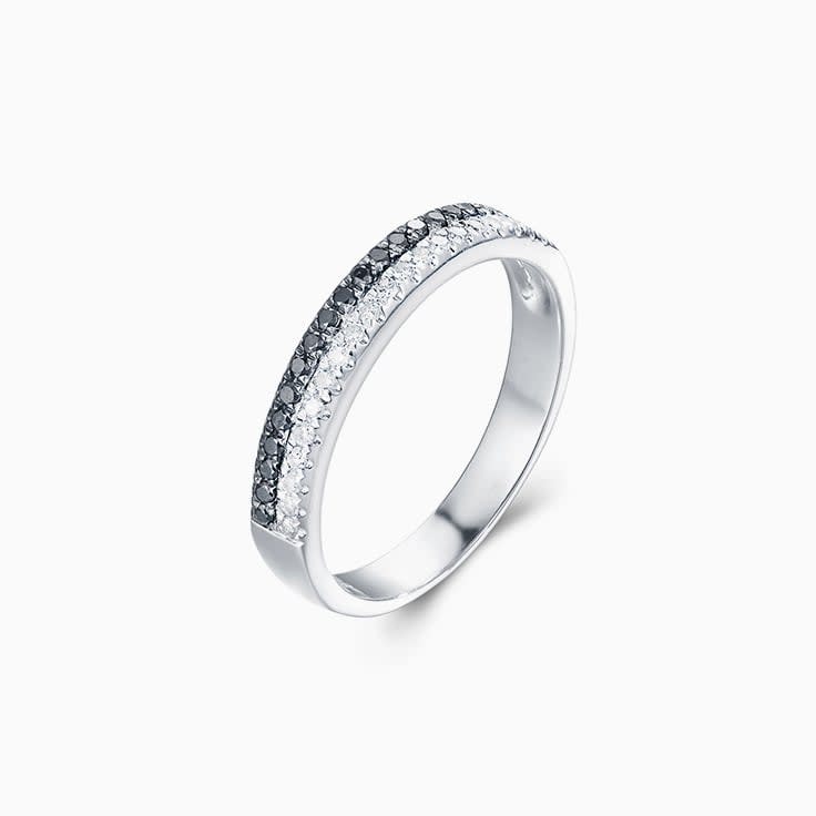 White black lab diamond ring