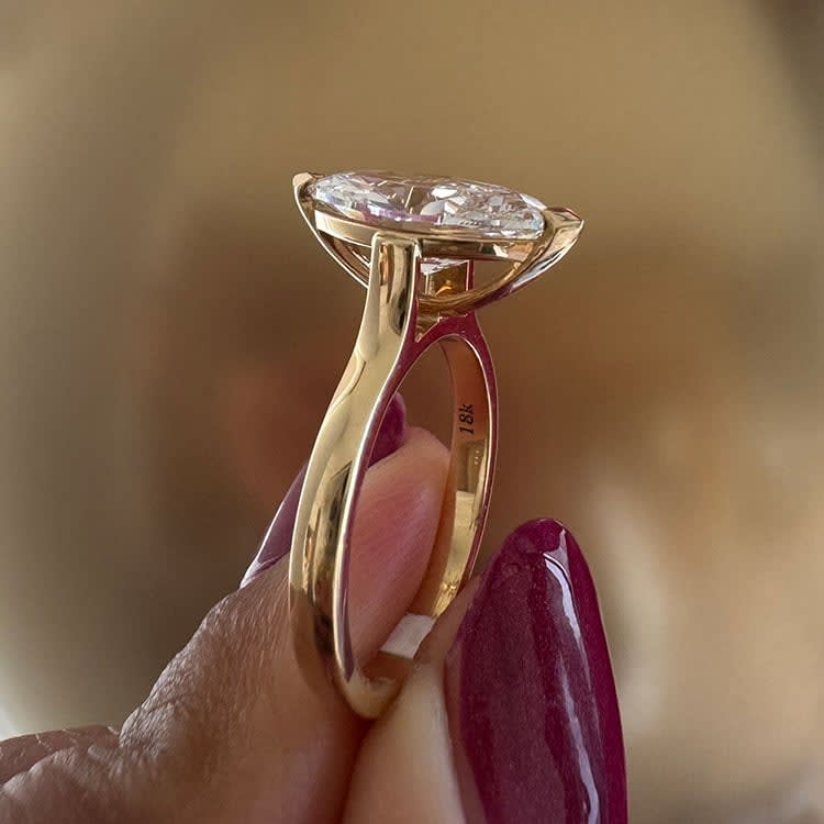 3 carat marquise on a gold band