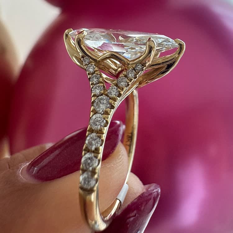 3 carat marquise on a tulip setting