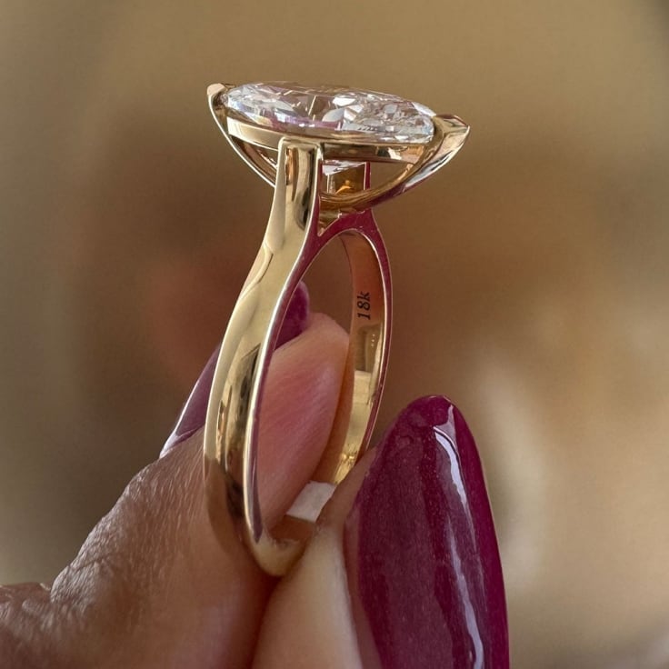 3ct Classic marquise on a gold band