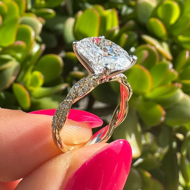Oval on a twisted band engagement ring