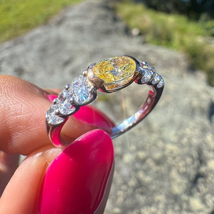 Yellow diamond anniversary band