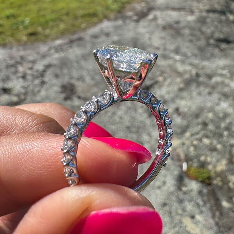 E VVS2 marquise lab diamond ring
