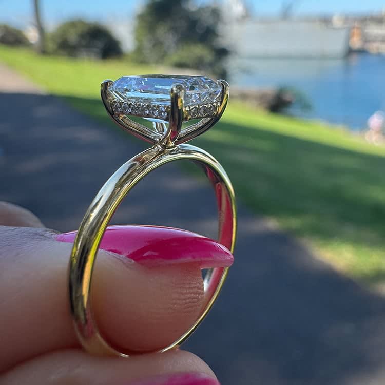 2 carat D VVS1 emerald cut engagement ring