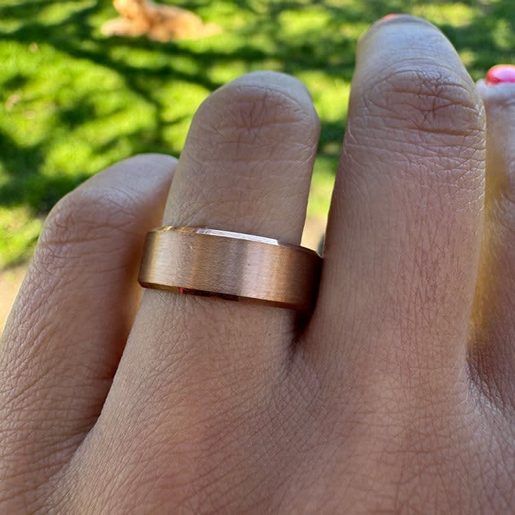 9k rosegold mens ring in 8mm