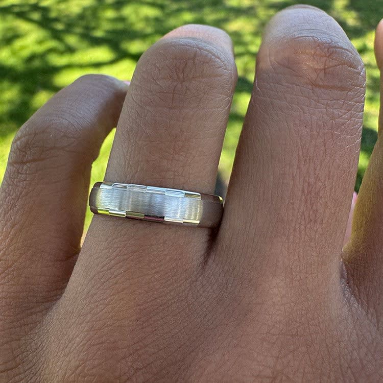 5mm mens ring in 9k white gold