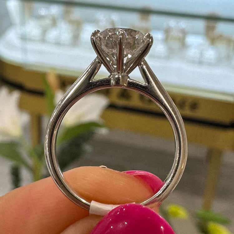 2 carat solitaire with 6 prong setting