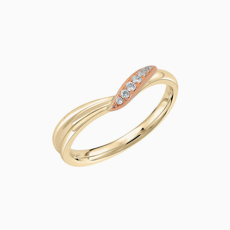 Diamond nested ladies wedding band
