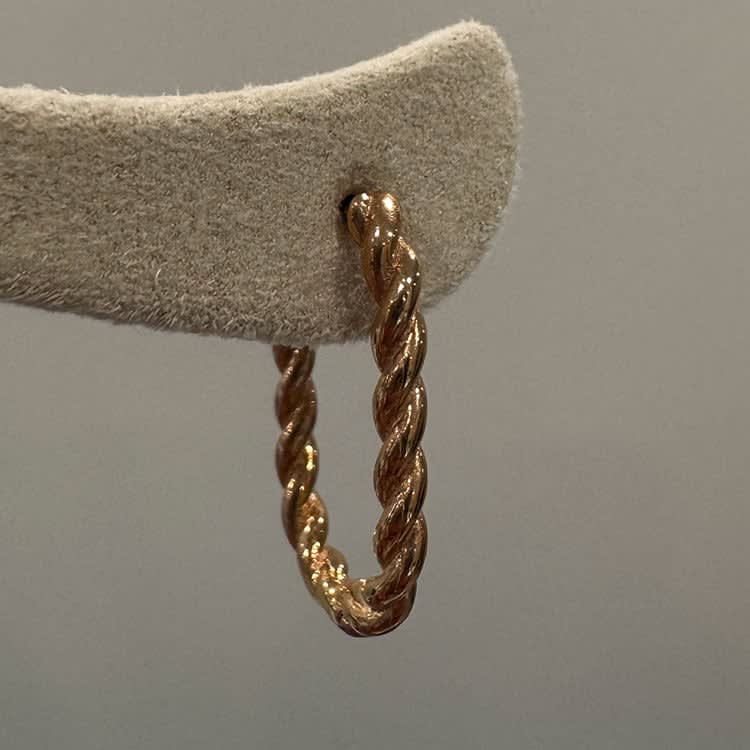 Rosegold gold rope earrings