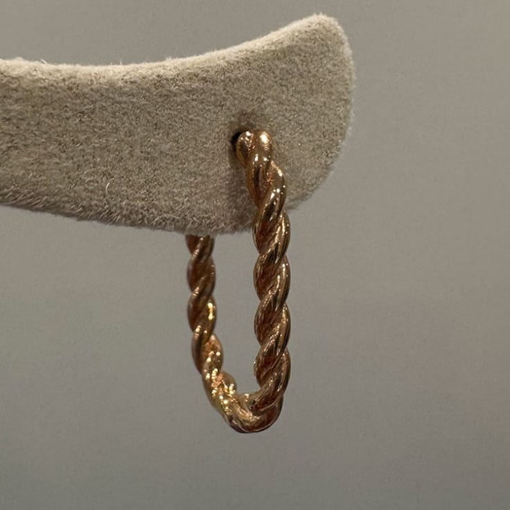 Rosegold gold rope earrings