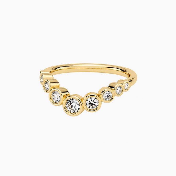 Bezel round Diamond Ring 14k