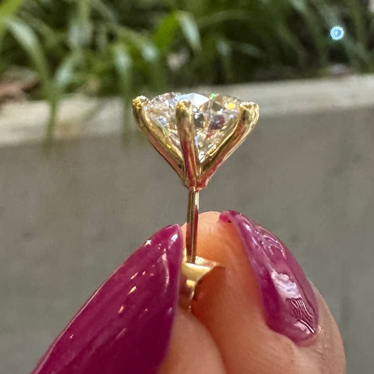 2 carat each D VVS2 lab studs