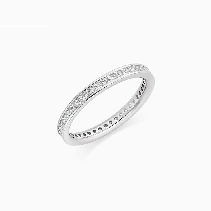 Princess cut wedding band in Platinum 950
