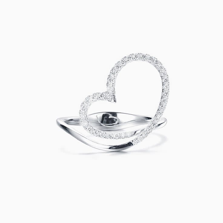 Heart Diamond Ring in White Gold