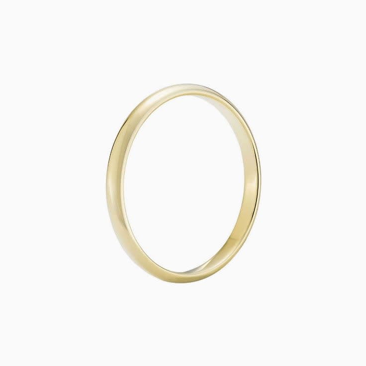 2mm ladies plain band yellow gold
