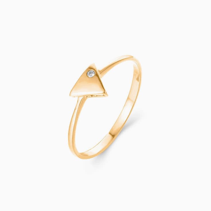 Petite Triangle Band in yellow gold