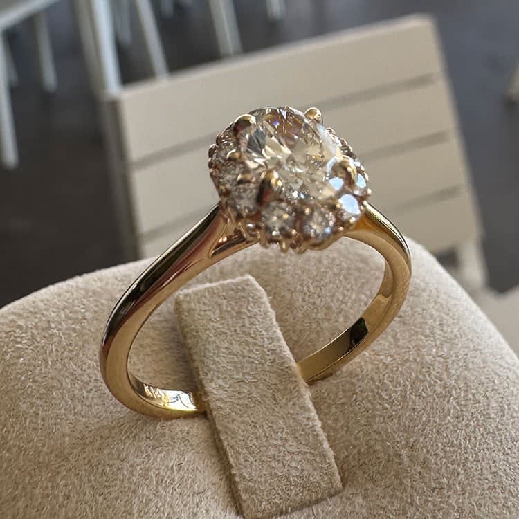 1ct oval lab diamond with a halo