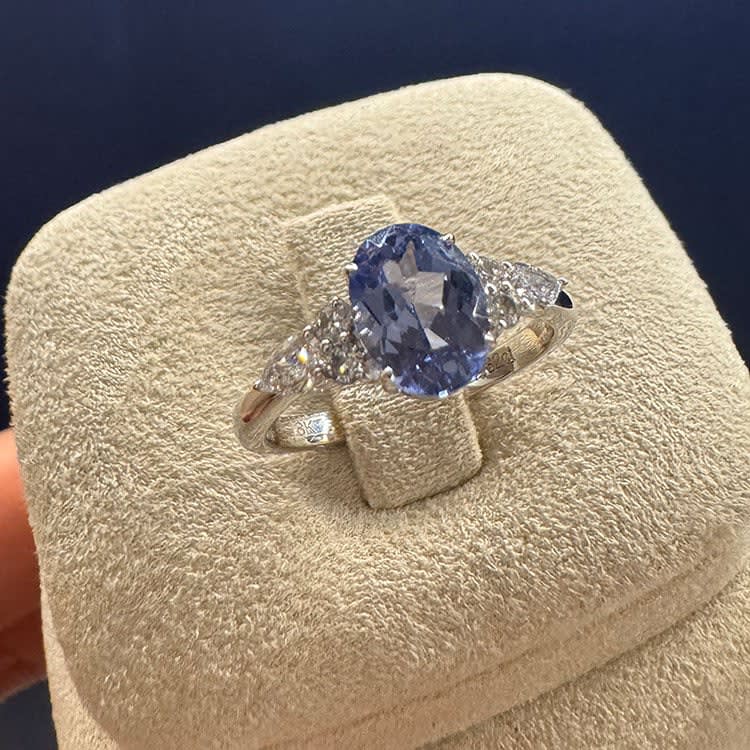 Lab cauliflower sapphire and diamond ring