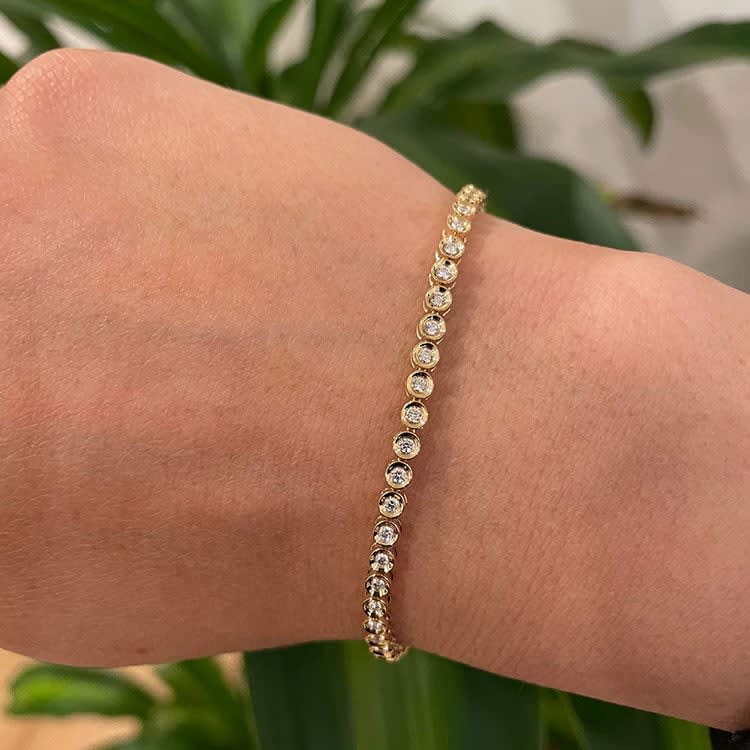 2 Carat lab Bezel Set Tennis Bracelet