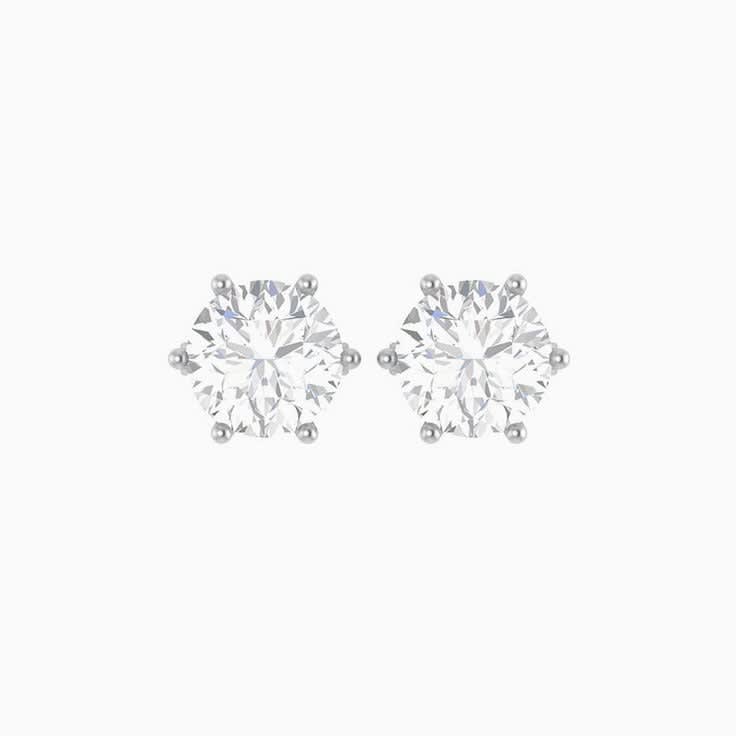 Round lab diamond set in six prong setting