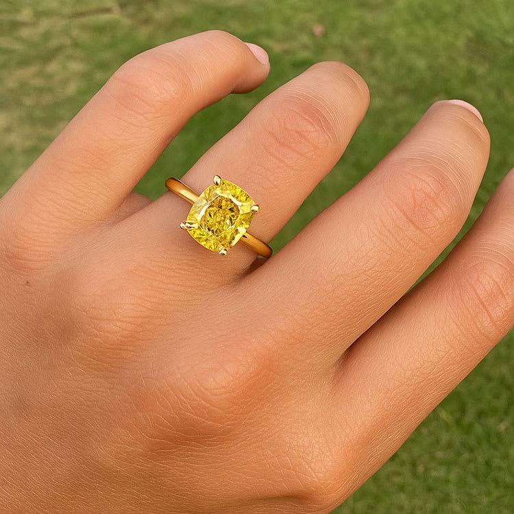 Classic Yellow Lab Diamond Engagement Ring