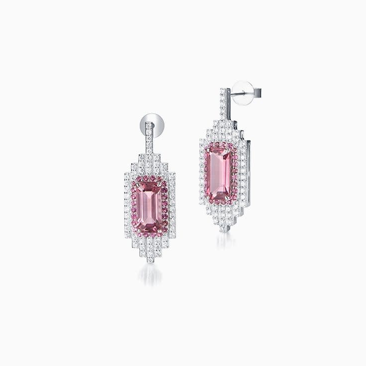 Pink Tourmaline Drop Earrings